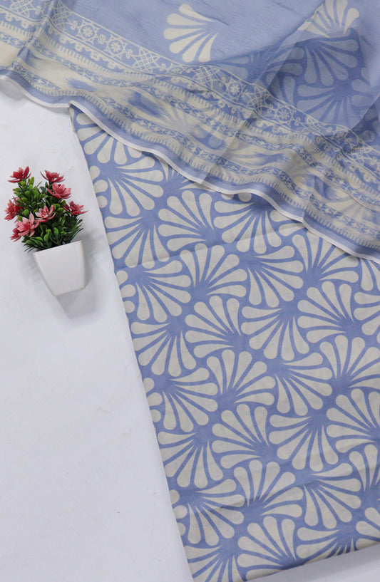 Amna Khadija Fancy Printed Lawn Unstitched 3 Piece Suit - D-08 - AM26FNC - Blue - Summer Collection