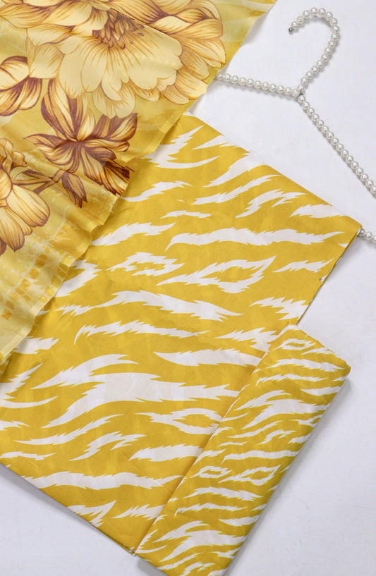 Amna Khadija Fancy Printed Lawn Unstitched 3 Piece Suit - CHD-05 - AM26FNC - Yellow - Summer Collection
