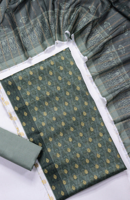 Amna Khadija Broshia Lawn Unstitched 3 Piece Suit - D-23 - AM26FNC - Grey - Summer Collection