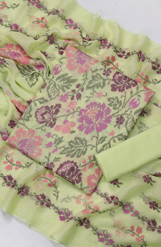 Amna Khadija Fancy Embroidered Lawn Unstitched 3 Piece Suit - Design-05 - AM26FNC - Green - Summer Collection