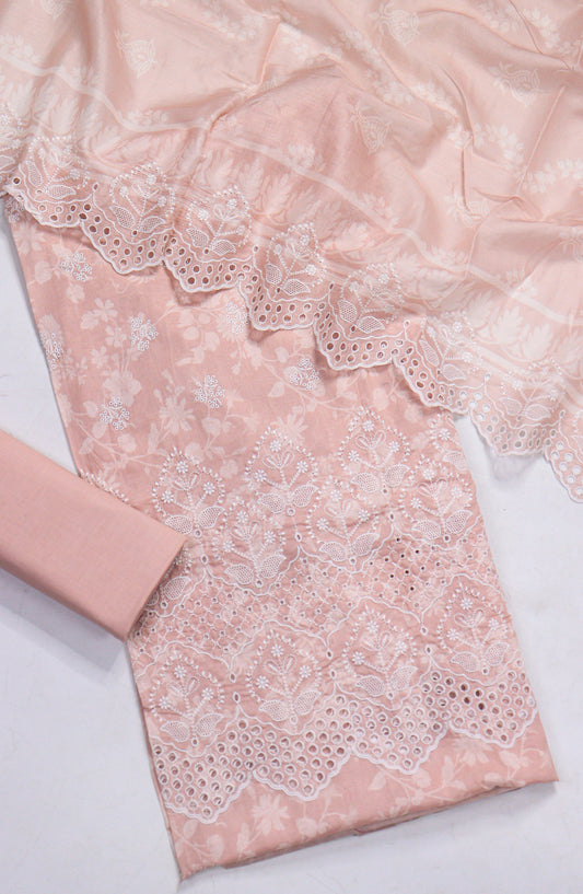 Amna Khadija Embroidered Lawn Unstitched 3 Piece Suit - D-07 - AM26FNC - Pink - Summer Collection
