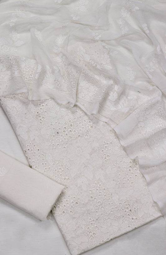 Amna Khadija Embroidered Swiss Voile Unstitched 3 Piece Suit - Design-04 - AM26FNC - Light Purple - Summer Collection