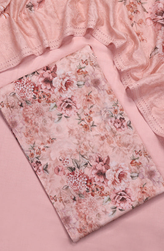 Amna Khadija Embroidered Lawn Unstitched 3 Piece Suit - Design-06 - AM26FNC - Pink - Summer Collection