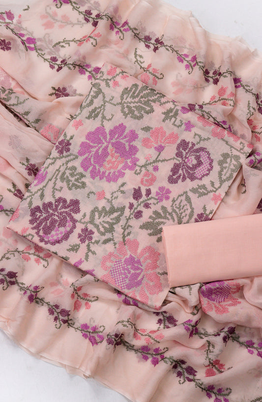 Amna Khadija Fancy Embroidered Lawn Unstitched 3 Piece Suit - Design-04 - AM26FNC - Pink - Summer Collection