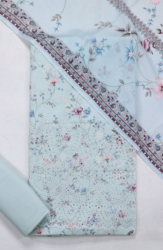 Amna Khadija Printed Lawn Unstitched 3 Piece Suit - D-06 - AM26FNC - Blue - Summer Collection