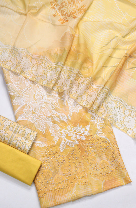 Amna Khadija Fancy Embroidered Lawn Unstitched 3 Piece Suit - BLD-06 - AM26FNC - Rust - Summer Collection