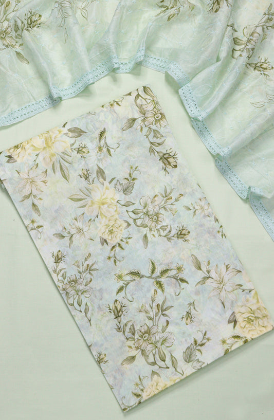 Amna Khadija Embroidered Lawn Unstitched 3 Piece Suit - Design-05 - AM26FNC - Sky Blue - Summer Collection