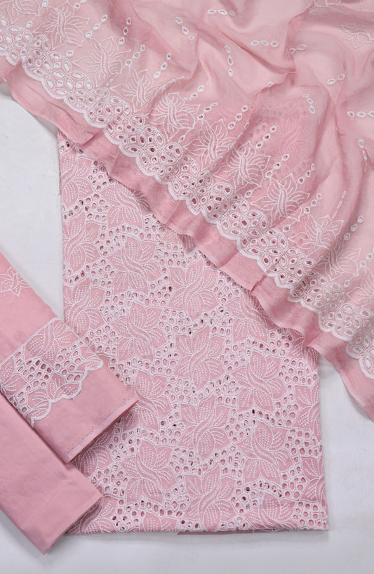 Amna Khadija Fancy Embroidered Lawn Unstitched 3 Piece Suit - D-04 - AM26FNC - Pink - Summer Collection