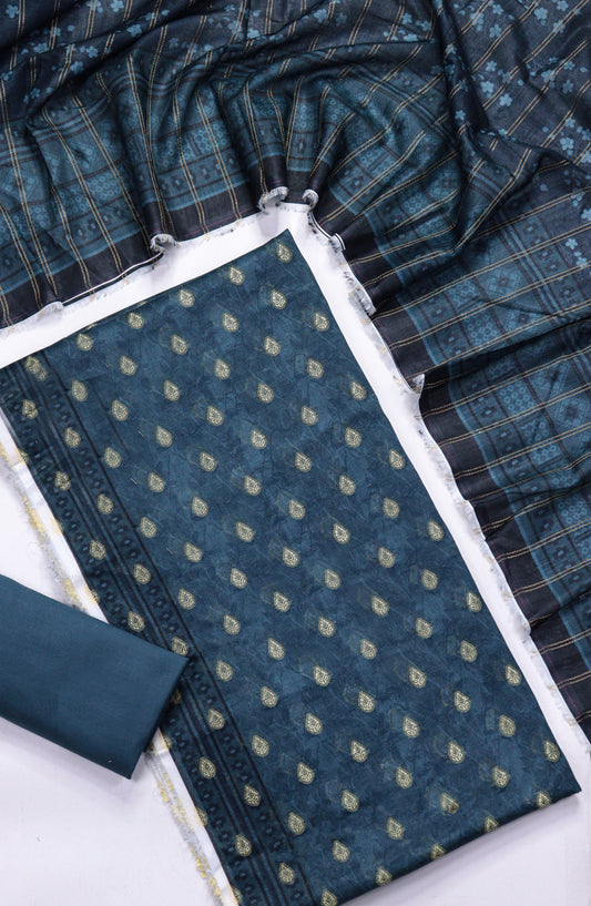 Amna Khadija Broshia Lawn Unstitched 3 Piece Suit - D-18 - AM26FNC - Blue - Summer Collection