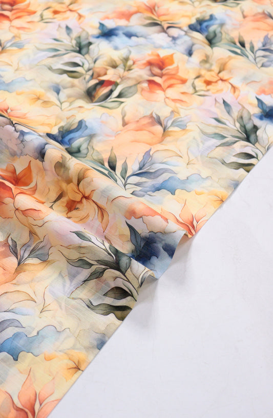 Amna Khadija Fancy Printed Lawn Unstitched 2 Piece Suit - D-17 - AM26FNC - Yellow - Summer Collection