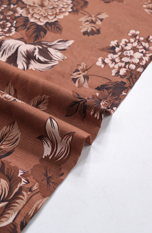 Amna Khadija Fancy Printed Lawn Unstitched 2 Piece Suit - D-01 - AM26FNC - Brown - Summer Collection