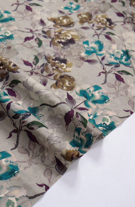 Amna Khadija Fancy Printed Lawn Unstitched 2 Piece Suit - D-16 - AM26FNC - Grey - Summer Collection