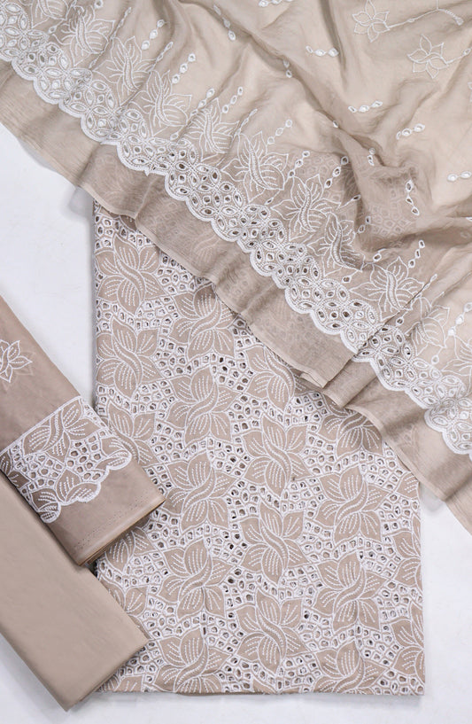 Amna Khadija Fancy Embroidered Lawn Unstitched 3 Piece Suit - D-01 - AM26FNC - Peach - Summer Collection