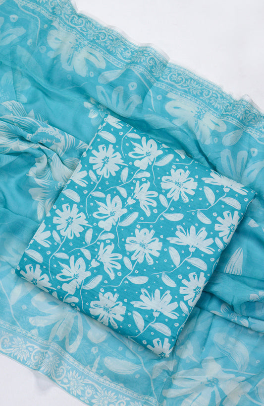 Amna Khadija Printed Bana Dora Unstitched 3 Piece Suit - D-16 - AM26FNC - Blue - Summer Collection