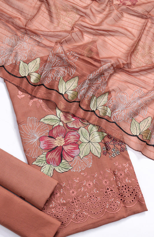 Amna Khadija Embroidered Lawn Unstitched 3 Piece Suit - D-12 - AM26FNC - Pink - Summer Collection