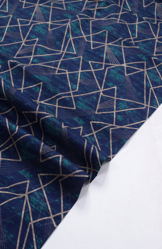 Amna Khadija Fancy Printed Lawn Unstitched 2 Piece Suit - D-13 - AM26FNC - Blue - Summer Collection