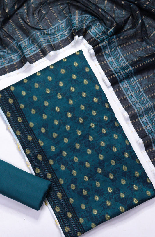 Amna Khadija Broshia Lawn Unstitched 3 Piece Suit - D-09 - AM26FNC - Teal - Summer Collection