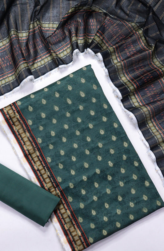 Amna Khadija Broshia Lawn Unstitched 3 Piece Suit - D-08 - AM26FNC - Green - Summer Collection