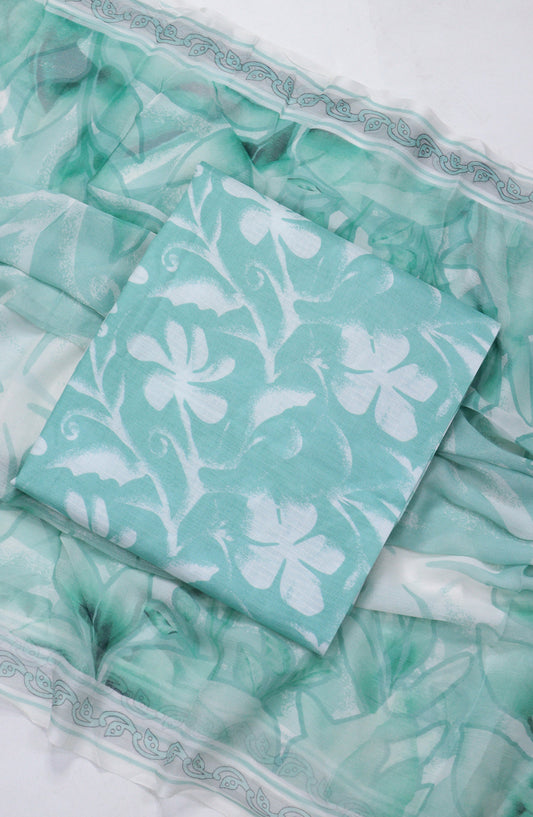 Amna Khadija Printed Bana Dora Unstitched 3 Piece Suit - D-07 - AM26FNC - Ferozi - Summer Collection