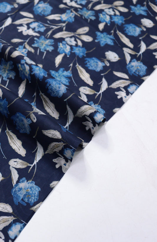 Amna Khadija Fancy Printed Lawn Unstitched 2 Piece Suit - D-5 - AM26FNC - Blue - Summer Collection