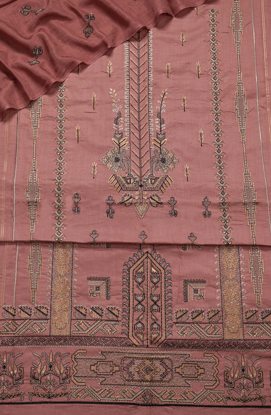 Amna Khadija Embroidered Lawn Unstitched 3 Piece Suit - D-02 - AM26FNC - Pink - Summer Collection