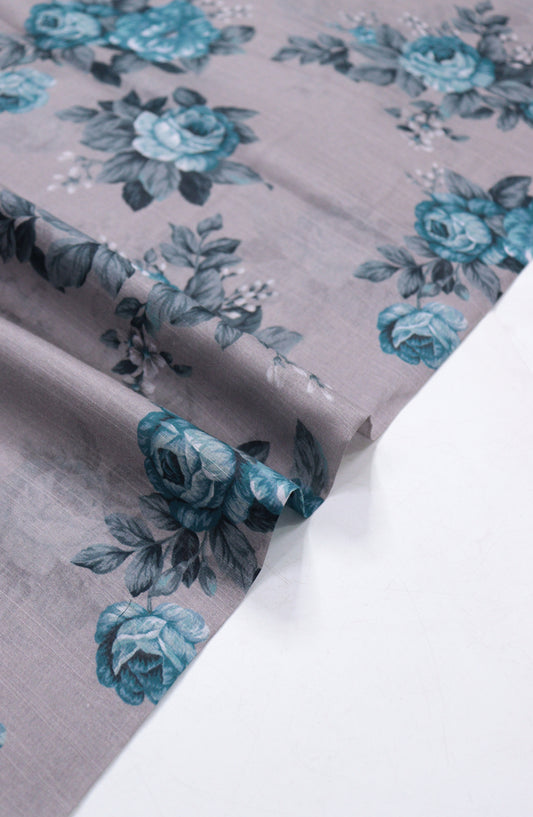 Amna Khadija Fancy Printed Lawn Unstitched 2 Piece Suit - D-3 - AM26FNC - Grey - Summer Collection