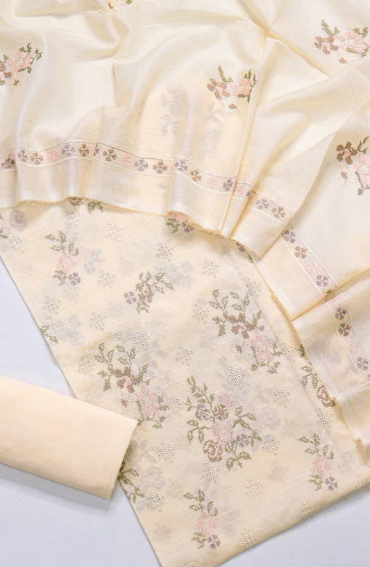 Amna Khadija Fancy Embroidered Lawn Unstitched 3 Piece Suit - RJD-05 - AM26FNC - Lemon - Summer Collection