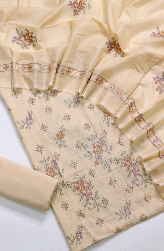 Amna Khadija Fancy Embroidered Lawn Unstitched 3 Piece Suit - RJD-04 - AM26FNC - Yellow - Summer Collection