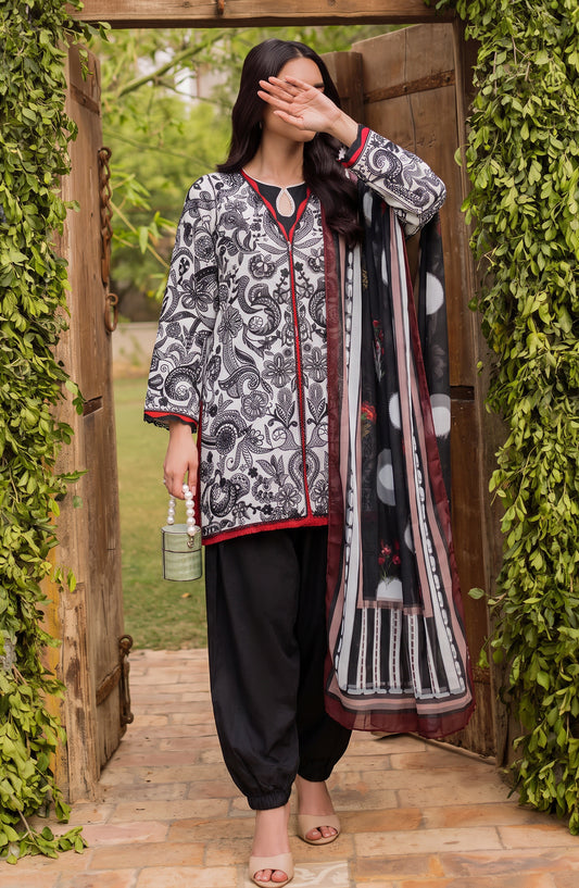 Amna Khadija Joy Ishqia Embroidered Lawn Stitched 3 Piece Suit - AKJ-05 - AM26JYQ - Black - Summer Collection