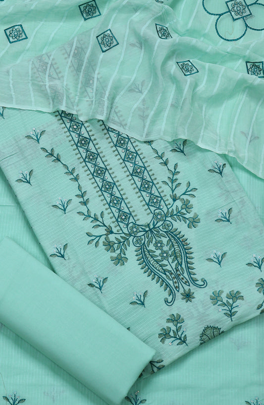Amna Khadija Embroidered Lawn Unstitched 3 Piece Suit - Design-08 - AM25CHFD - Blue - Summer Collection