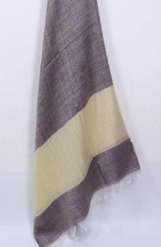 Amna Khadija Premium Printed Twill Jacquard Stole - Design-35 - AM25OLT - Grey - Summer Collection