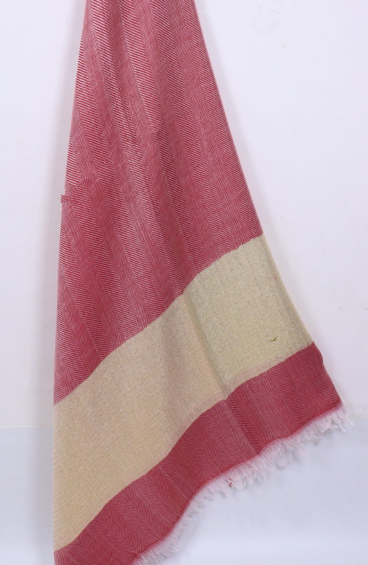 Amna Khadija Premium Printed Twill Jacquard Stole - Design-37 - AM25OLT - Red - Summer Collection