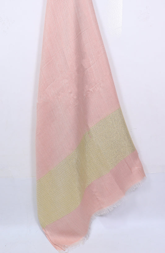 Amna Khadija Premium Printed Twill Jacquard Stole - Design-40 - AM25OLT - Peach - Summer Collection