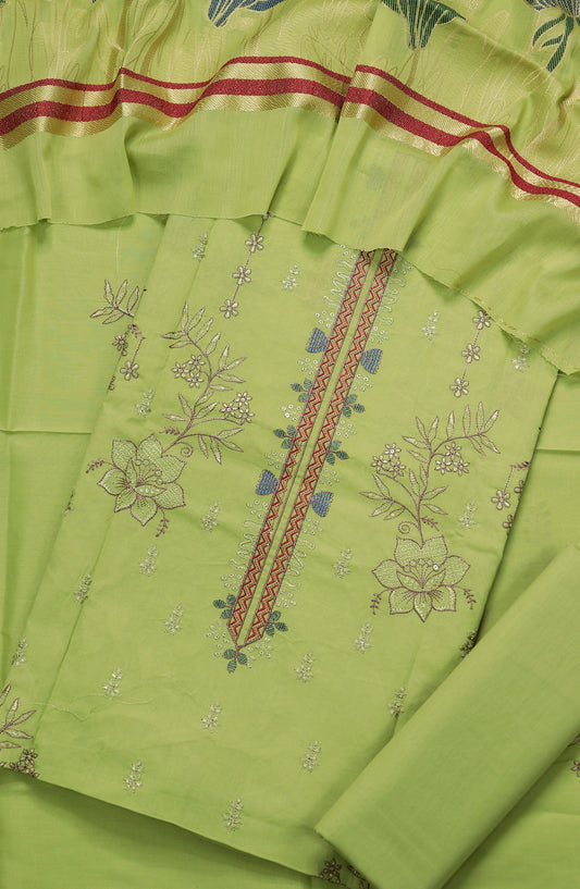Amna Khadija Embroidered Premium Lawn Unstitched 3 Piece Suit - Design-04 - AM25UPD - Green - Summer Collection