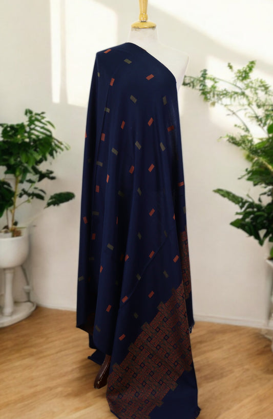 Amna Khadija Premium Pashmina Jacquard Shawl - D-4 - AM259601490 - Blue - Winter Collection