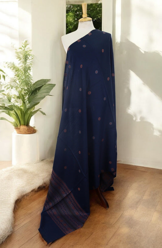 Amna Khadija Premium Wool Shawl - D-03 - 9601490-2 - AM25SHWL - Blue - Winter Collection