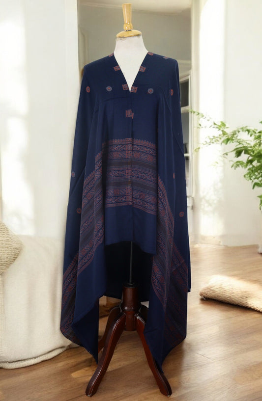 Amna Khadija Premium Wool Shawl - D-03 - 9601490-2 - AM25SHWL - Blue - Winter Collection