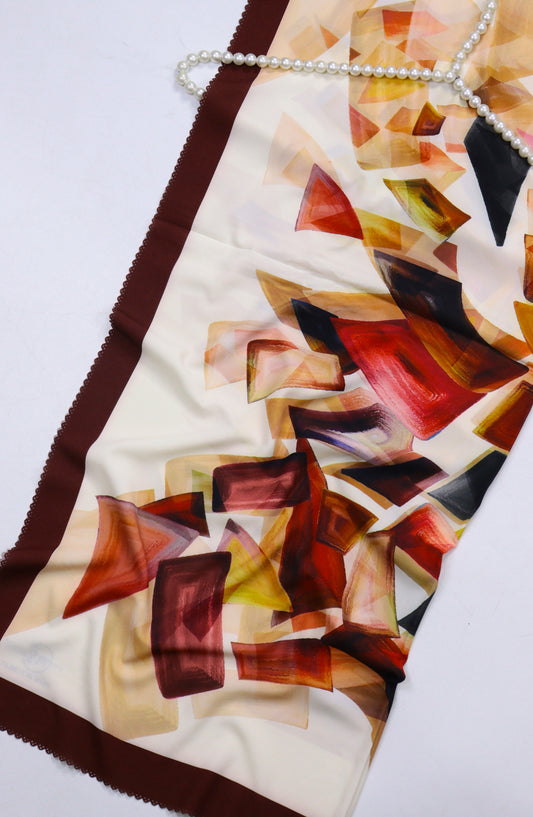 Amna Khadija Premium Satan Silk Stole - D-8 - AM2510156650 - Pink - Winter Collection