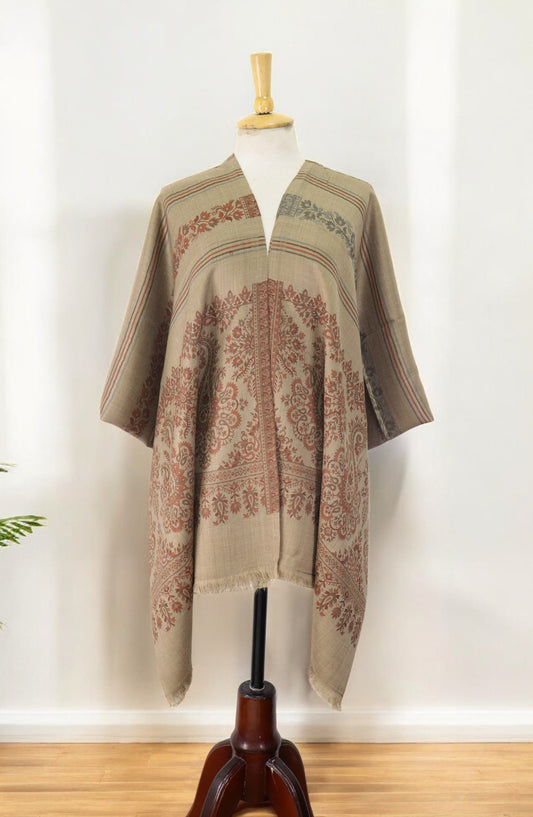 Amna Khadija Premium Wool Shawl - D-09 - 1224180-2 - AM25SHWL - Light Olive - Winter Collection