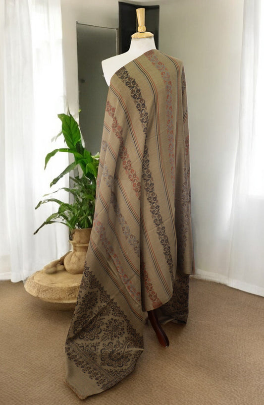 Amna Khadija Premium Wool Shawl - D-08 - 1224180-2 - AM25SHWL - Olive - Winter Collection