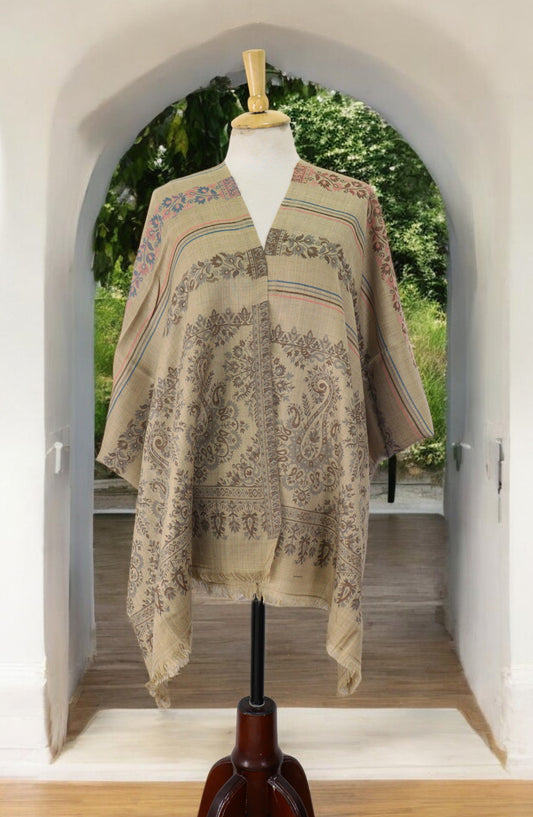 Amna Khadija Premium Wool Shawl - D-07 - 1224180-2 - AM25SHWL - Fawn - Winter Collection