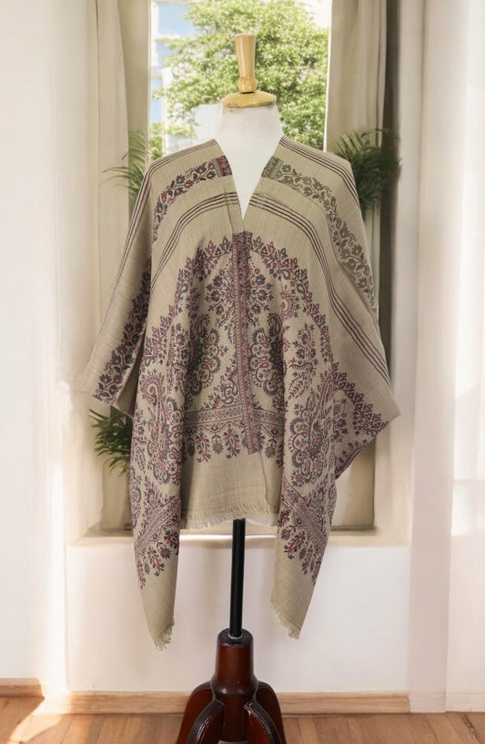 Amna Khadija Premium Wool Shawl - D-06 - 1224180-2 - AM25SHWL - Dark Fawn - Winter Collection