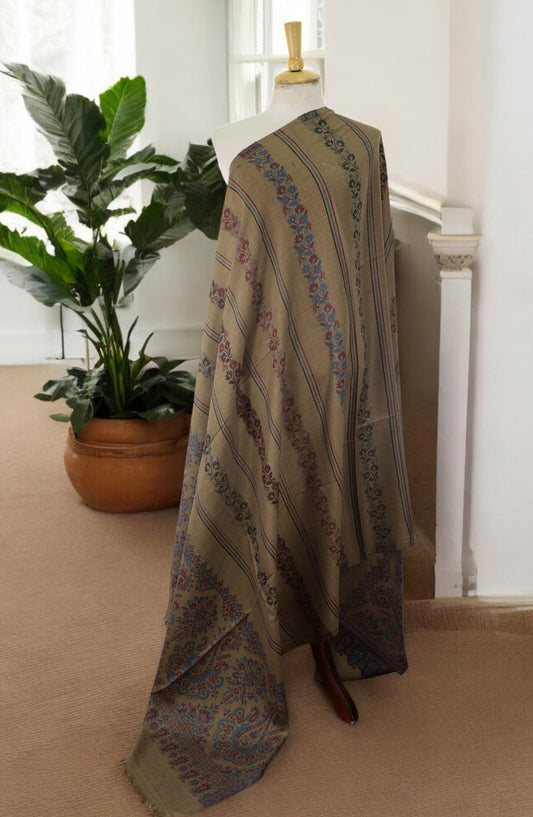 Amna Khadija Premium Wool Shawl - D-05 - 1224180-2 - AM25SHWL - Olive - Winter Collection