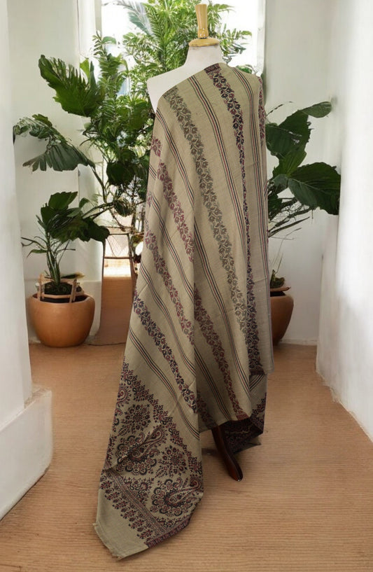 Amna Khadija Premium Wool Shawl - D-02 - 1224180-2 - AM25SHWL - Olive - Winter Collection
