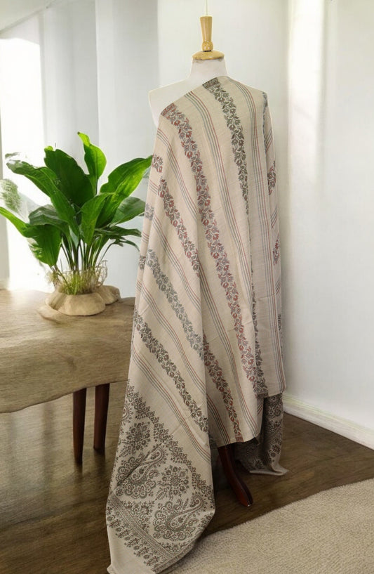 Amna Khadija Premium Wool Shawl - D-01 - 1224180-2 - AM25SHWL - Fawn - Winter Collection