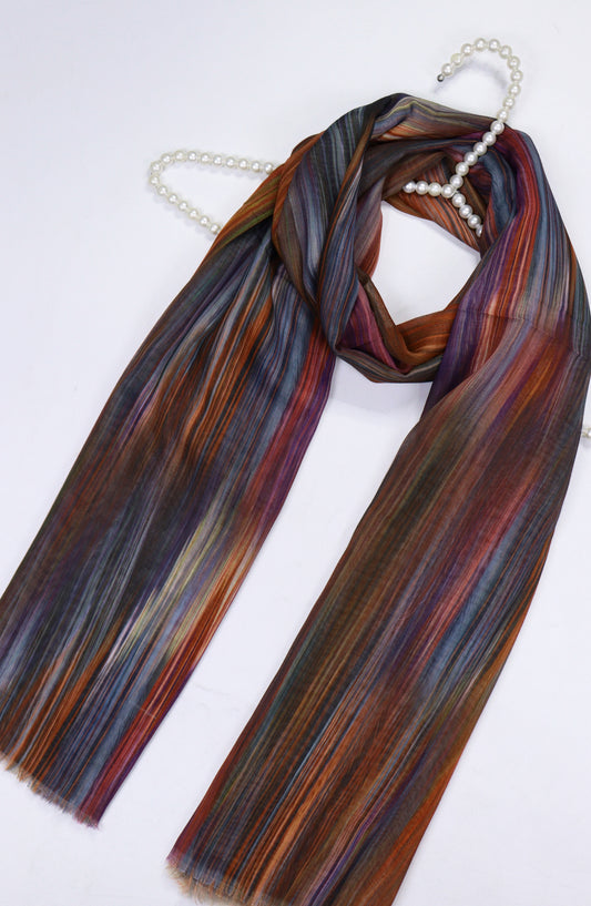 Amna Khadija Premium Soft Voil Stole - D-07 - 756750 - AM25STAM - Multi - Winter Collection