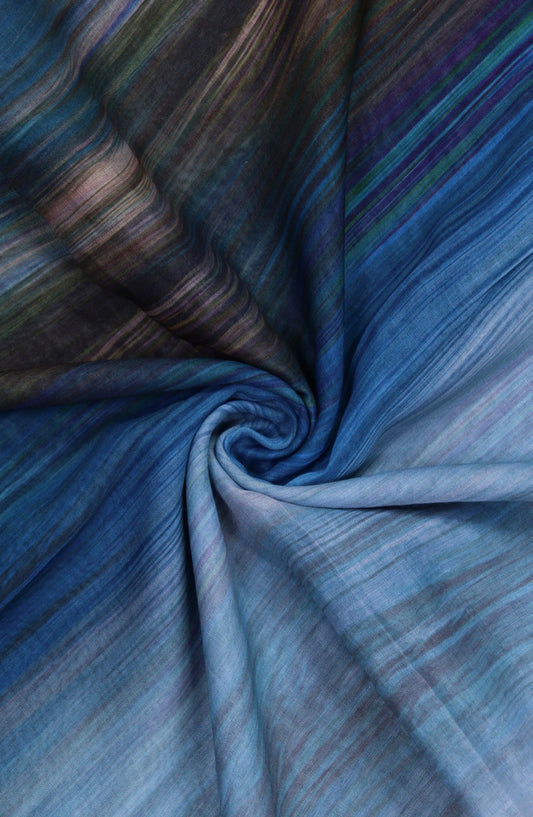 Amna Khadija Premium Soft Voil Stole - D-02 - 756750 - AM25STAM - Blue - Winter Collection