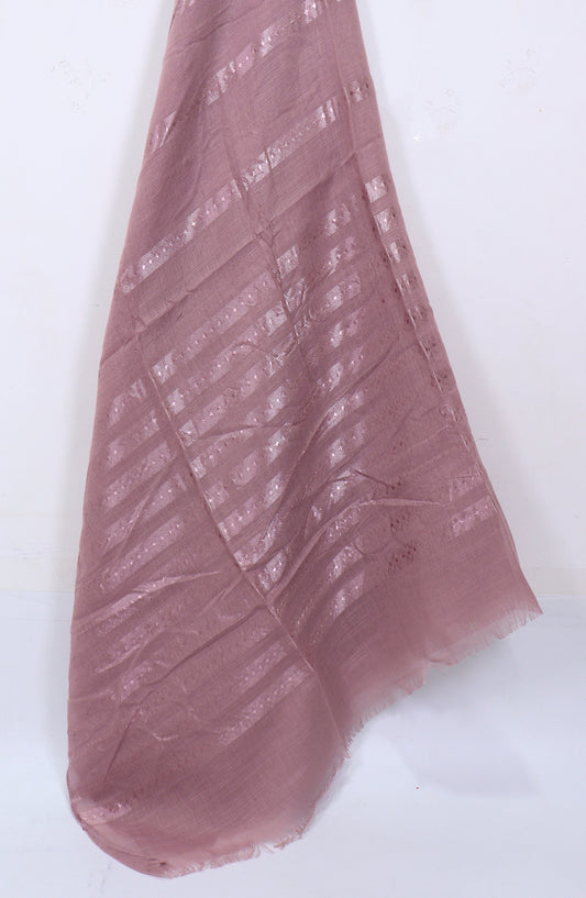 Amna Khadija Premium Printed Twill Jacquard Stole - Design-33 - AM25OLT - Purple - Summer Collection