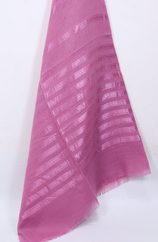 Amna Khadija Premium Printed Twill Jacquard Stole - Design-23 - AM25OLT - Pink - Summer Collection