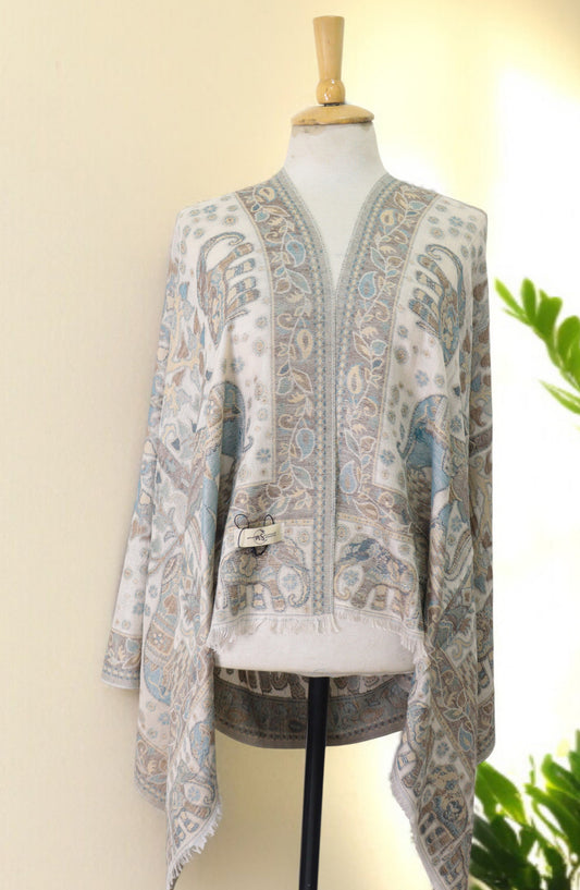 Amna Khadija Premium Wool Shawl - D-09 - AM25SHWL - Fawn - Winter Collection